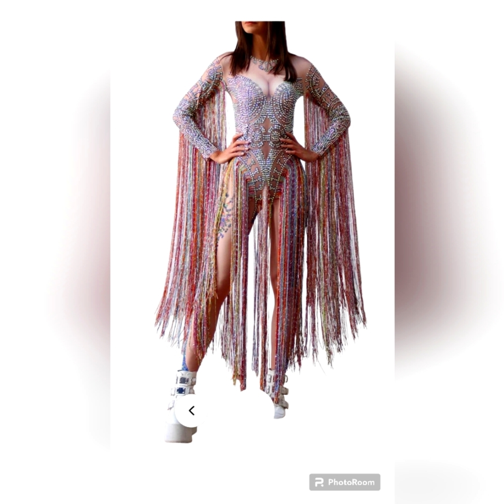 Rainbow Fringe Party Suit